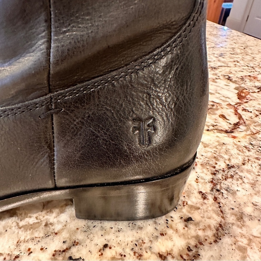 Frye black pull on genuine leather western boots size 6 cowgirl cowboy classic - Picture 4 of 12